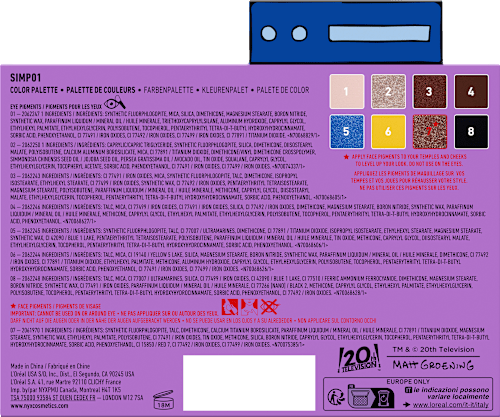 Farbplatte Simpsons The Family Mania NYX PROFESSIONAL MAKEUP