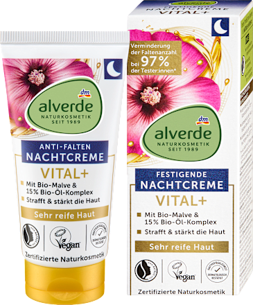 Nachcreme Anti-Falten Vital+ Ölkomplex alverde NATURKOSMETIK