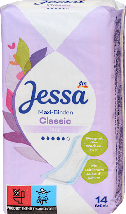 Damski vložki Maxi Classic, dolgi Jessa