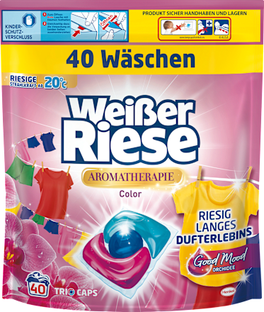 Colorwaschmittel Caps Aromatherapie Orchidee Weißer Riese