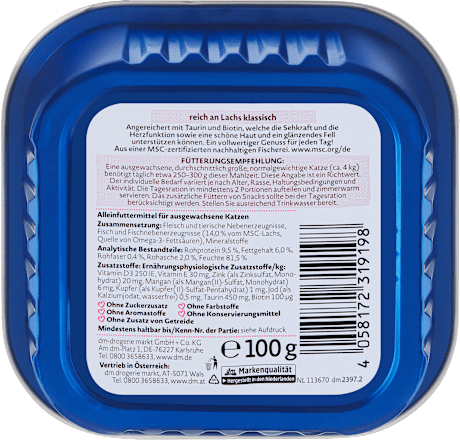 Mokra karma dla kota MSC z łososiem Dein Bestes