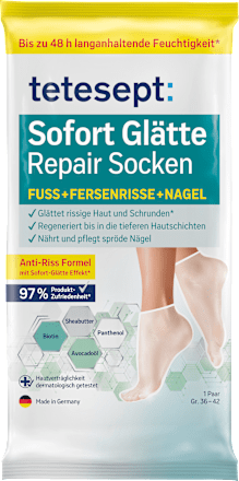 Fußmaske Socken, Sofort Glätte Repair (1 Paar) tetesept