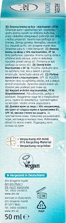 Dnevna krema za obraz z 10% niacinamidov, ZF 30 Balea