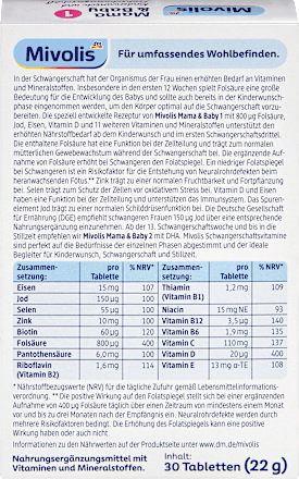 Mama & Baby 1, Tabletten 30 St Mivolis