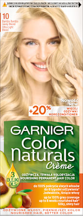 10 Bardzo bardzo jasny blond, farba do włosów, do 100% pokrycia siwych włosów GARNIER Color naturals