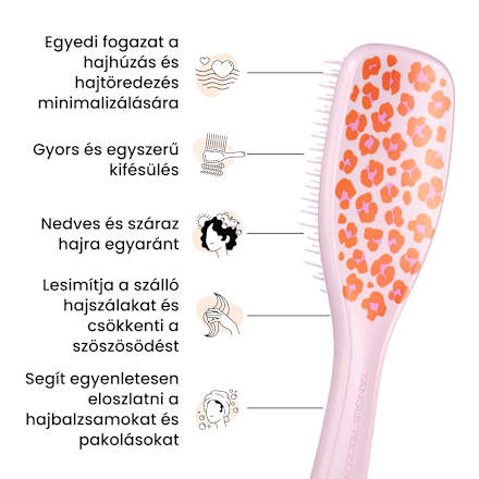 Kifésülő hajkefe Ultimate Detangler, normál hajra, leopárd mintás Tangle Teezer