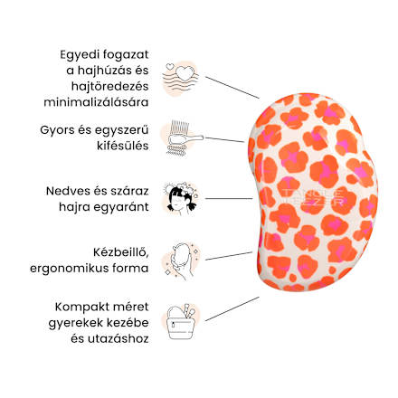 Mini hajkefe, szafari mintás, gyerekeknek Tangle Teezer
