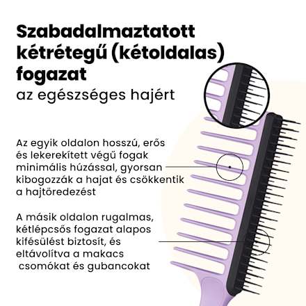 Kétoldalas fésű, sűrű és göndör hajra Tangle Teezer