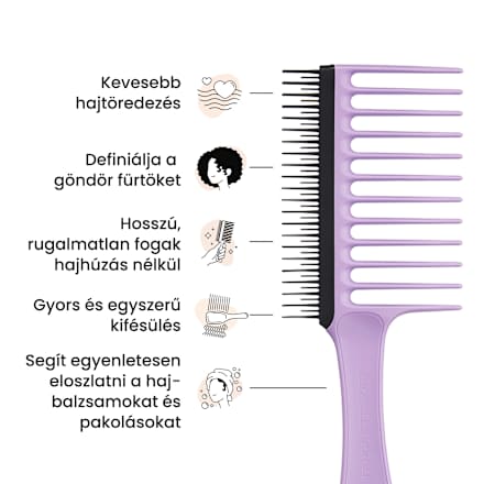 Kétoldalas fésű, sűrű és göndör hajra Tangle Teezer