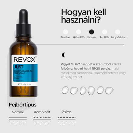 Hajszérum Just szalicilsav, fejbőrre REVOX B77