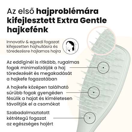 Kifésülő hajkefe Extra Gentle, hajhullásra és töredezésre hajlamos hajra, világoszöld Tangle Teezer