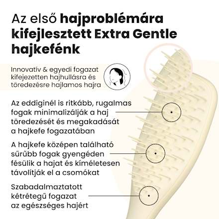 Kifésülő hajkefe Extra Gentle, hajhullásra és töredezésre hajlamos hajra, sárga Tangle Teezer
