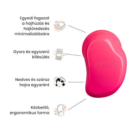 Kifésülő hajkefe Original, pink Tangle Teezer