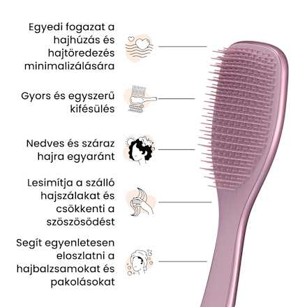 Kifésülő hajkefe Ultimate Detangler, normál hajra, fémes mályva színű Tangle Teezer