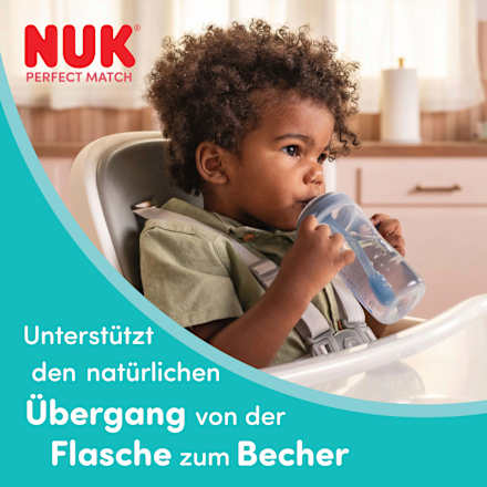 Trinklernflasche Perfect Match mit Strohhalm, Pinguin, 8+ Monate  NUK