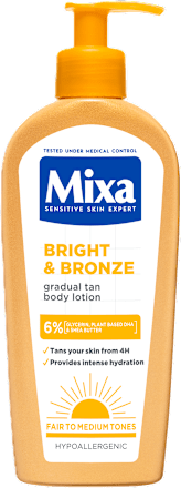 tónující tělové mléko Bright & Bronze gradual tan Mixa