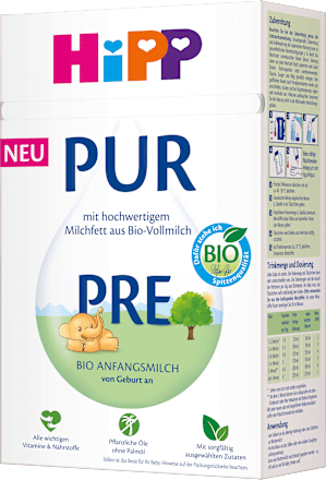 Anfangsmilch Pre PUR von Geburt an HiPP