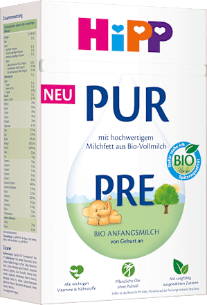 Anfangsmilch Pre PUR von Geburt an HiPP