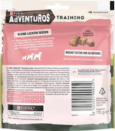 Hundeleckerli mit Lachs, Training Purina Adventuros