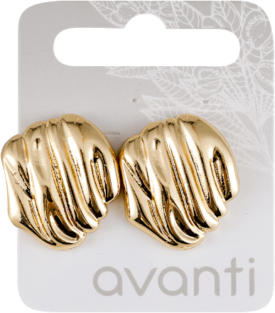 Minđuše u zlatnoj boji – talasasti reljef  avanti