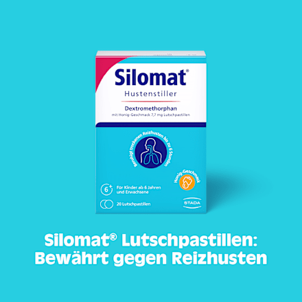 Silomat Hustenstiller Dextromethorphan mit  Honig-Geschmack 7,7 mg Lutschpastillen Silomat