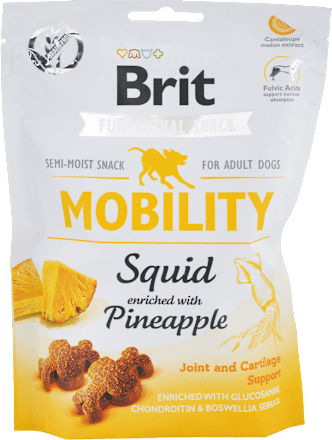 Pochúťka pre psy care Functional Mobility Squid Brit