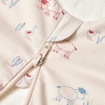 Schlafsack 1 TOG mit Schaf-Muster, weiß, 90 cm ALANA