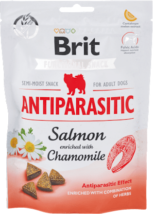Pochúťka pre psy care Antiparasitic Salmon Brit