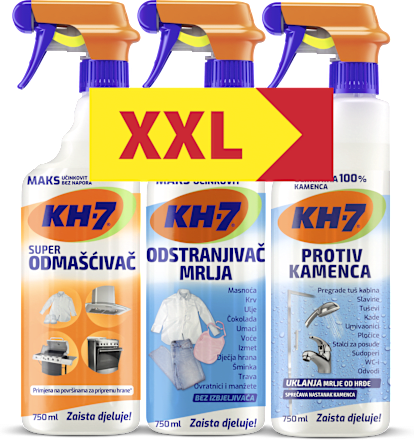XXL triopak - odmašćivač, odstranjivač mrlja i protiv kamenca KH-7