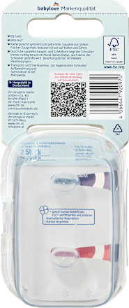 Schnuller Silikon symmetrisch, lila/rosa, Gr. 1, 0-6 Monate babylove