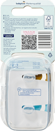 Schnuller Silkon symmetrisch, ocker/türkis, Gr. 1, 0-6 Monate babylove