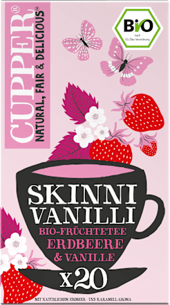 Früchtetee "Skinni Vanilli" mit Erdbeere & Vanille (20 Beutel) Cupper