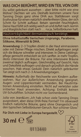 Selbstbräuner Tropfen the face glow Jean&Len