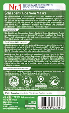 Gesichtsmasken Aloe Vera (10 St.x2x5 ml) Schaebens