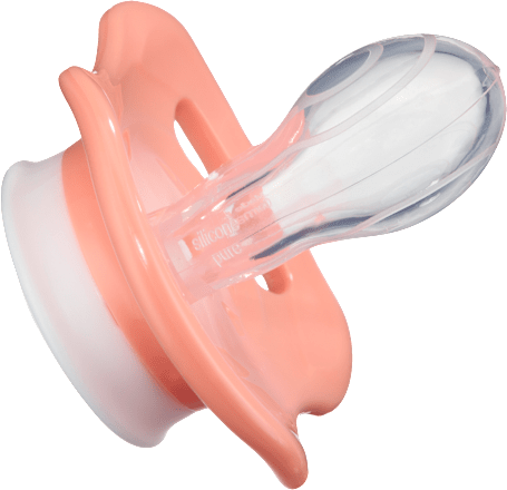 Schnuller Silikon symmetrisch, lila/rosa, Gr. 2, 5-18 Monate  babylove