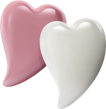 Keramikherz klein, rosa/weiß Dekorieren & Einrichten