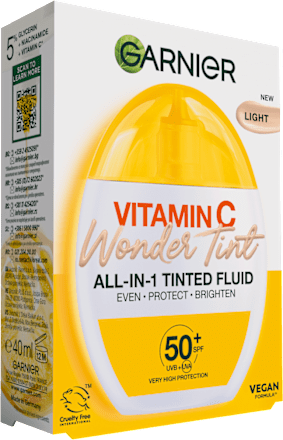 Fluid nuanțator cu SPF50+ și complex iluminator GARNIER