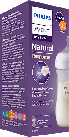 Natural Response plastična flašica za bebe, 3-6 meseci, zapremina: 260ml PHILIPS AVENT