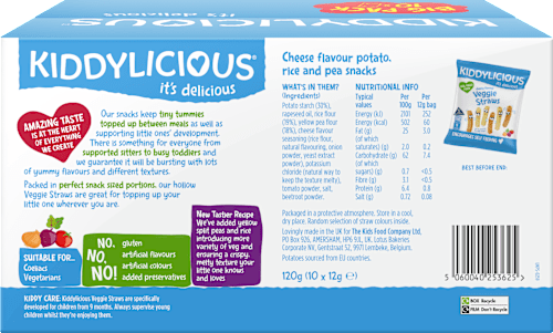 Zeleninové tyčinky so syrovou príchuťou 10x12 KIDDYLICIOUS