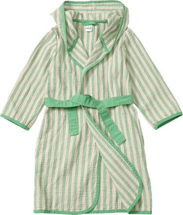Bademantel aus Musselin, grün, Gr. 122/128 ALANA