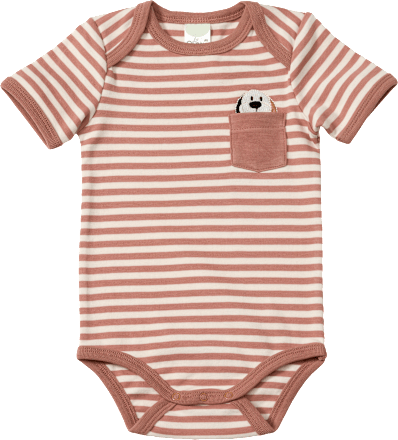 Body Kurzarm mit Hund-Applikation, braun, Gr. 74/80 ALANA