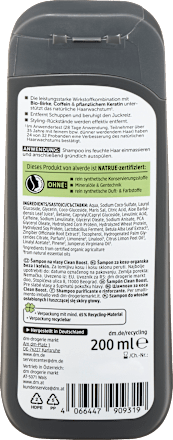 Șampon de păr CLEAN BOOST alverde NATURKOSMETIK MEN