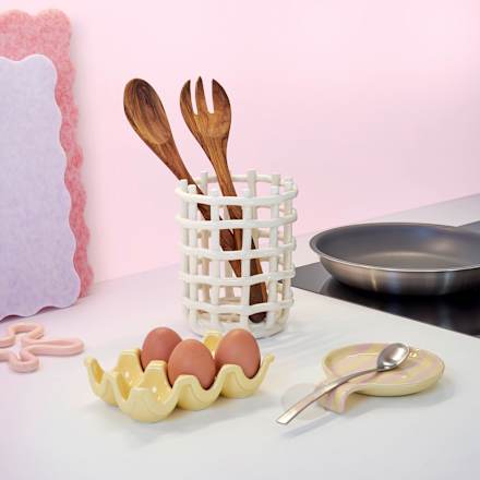 Untersetzer aus Keramik Blume, rosa (12,8x12,5x1 cm)  Soapland