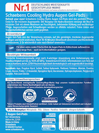 Augenpads Cooling Hydrogel (1 Paar) Schaebens