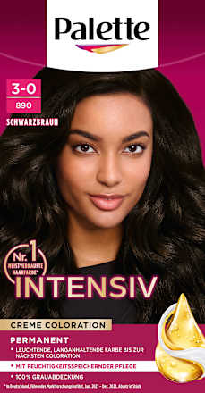 Haarfarbe Intensiv-Creme-Coloration 890 Schwarzbraun Palette Intensive Color Creme