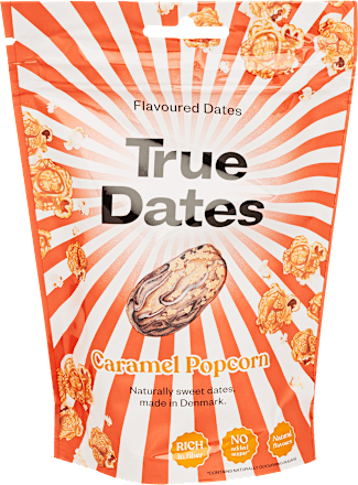 Ízesített datolya, karamellás popcorn ízű True Dates
