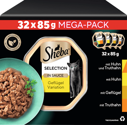 Nassfutter Katze Selection in Sauce Geflügel Variation Mega Pack Sheba