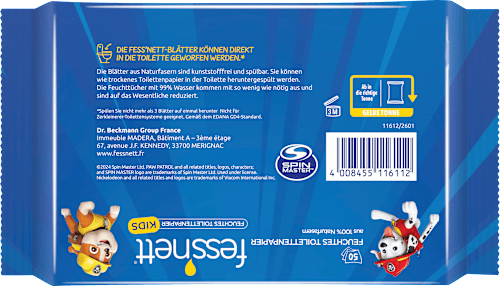 Feuchtes Toilettenpapier Kids Paw Patrol fess'nett