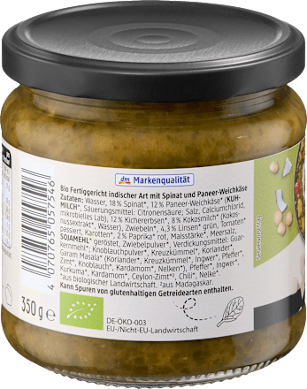 hotové jídlo Palak Paneer dmBio