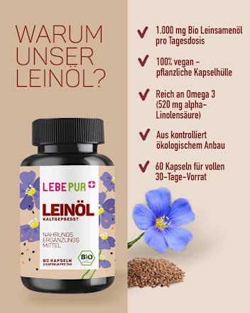Leinöl Kapseln 60 St Lebepur